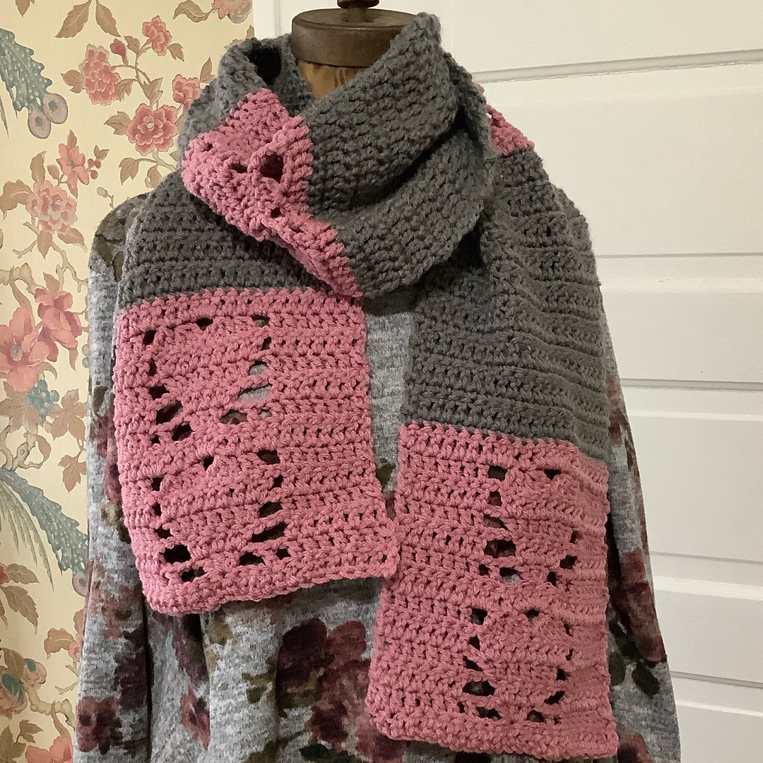 Free Crochet Heart Scarf Pattern Ashes of Roses Hooked for Life